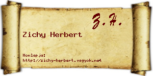 Zichy Herbert névjegykártya